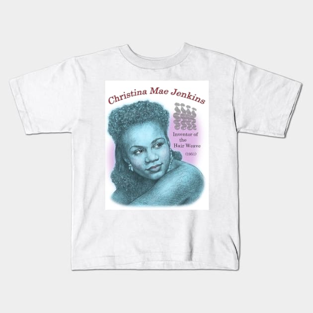 Christina Mae Jenkins, Inventor of the Hair Weave Kids T-Shirt by eedeeo